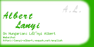 albert lanyi business card